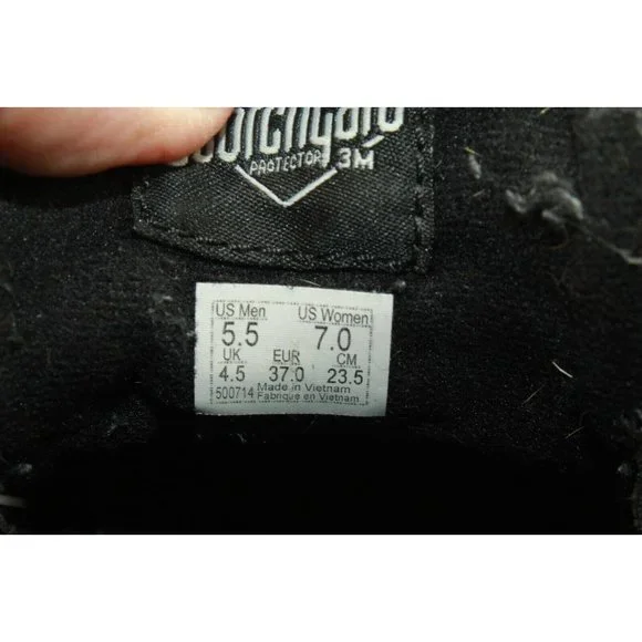 Vans Old Skool Black Leather Lace Up High Top Sneaker Shoes Size 7 - Picture 7 of 8